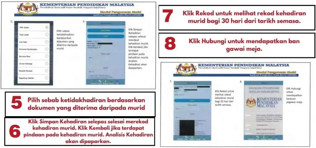 PENGGUNA APLIKASI MUDAH ALIH EKEHADIRAN MURID step 2